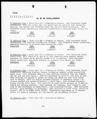 USS HALLIGAN > War Diary, 2/1-29/44