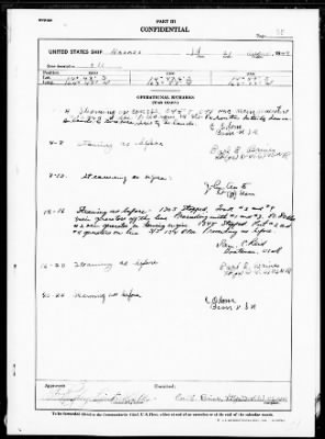 USS NAVAJO > War Diary, 8/1-31/1943