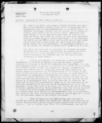 Thumbnail for COMTASKFOR 11 > Act Rep, Occupation of Baker Is, 9/1/43