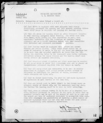 Thumbnail for COMTASKFOR 11 > Act Rep, Occupation of Baker Is, 9/1/43