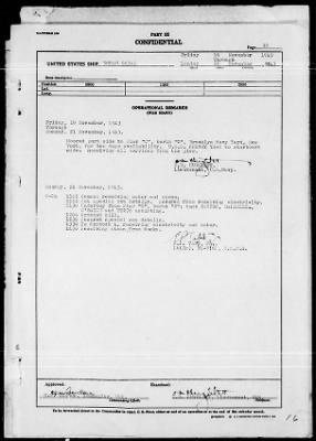 USS DORAN > War Diary, 11/1-30/43