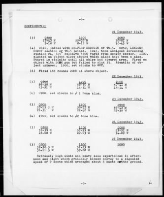 USS DORAN > War Diary, 12/1-31/43