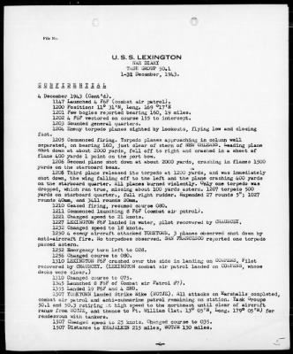 USS LEXINGTON > War Diary, 12/1-31/43