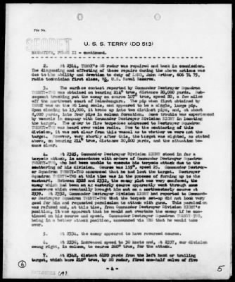 Thumbnail for USS TERRY > Act Rep, Kolombangara Area, 10/2-3/43