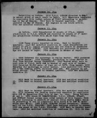 USS PLUNKETT > War Diary, 1/1-31/44 (ActRep)