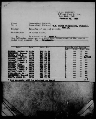 USS PLUNKETT > War Diary, 1/1-31/44 (ActRep)