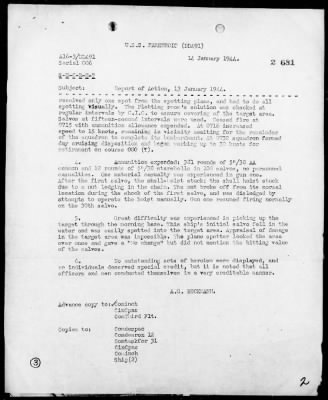 Thumbnail for USS FARENHOLT > Act Rep, 1/13/44, NE Bougainville