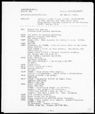 Thumbnail for COMDESRON 22 > Act Rep, Bombardment NE Bougainville, 1/19/44 and Empress Augusta Bay Area, 1/20/44