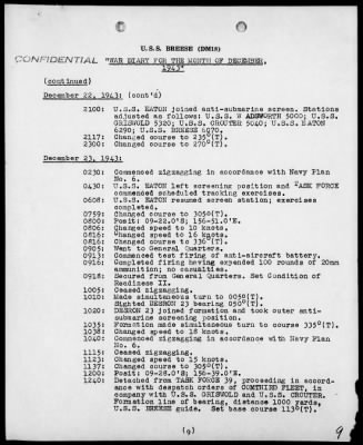 USS BREESE > War Diary, 12/1-31/43