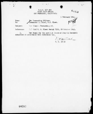 Thumbnail for USS LST-269 > War Diary, 12/1/43 to 1/31/44