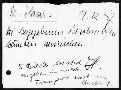 Thumbnail for Restitution Files of MFAA Section - Munich, Central Collecting Point > From: Folder 178, Claims–Austria To: Folder 180, Claims–Austria