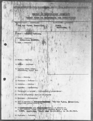 Thumbnail for Restitution Files of MFAA Section - Munich, Central Collecting Point > From: Folder 182, Claims–Belgium To: Folder 185, Claims–Belgium