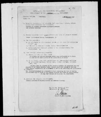 Thumbnail for Restitution Files of MFAA Section - Berlin, 1956 > Claims-Argentina, Austria, Belgium, and Czechoslovakia