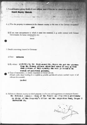 Thumbnail for Restitution Files of MFAA Section - Munich, Central Collecting Point > From: Folder 188, Claims–Czechoslovakia To: Folder 190, Claims–France