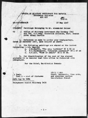 Thumbnail for Restitution Files of MFAA Section - Munich, Central Collecting Point > From: Folder 178, Claims–Austria To: Folder 180, Claims–Austria