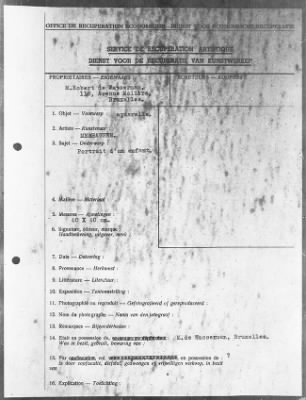 Thumbnail for Restitution Files of MFAA Section - Munich, Central Collecting Point > From: Folder 182, Claims–Belgium To: Folder 185, Claims–Belgium