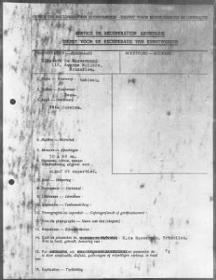 Thumbnail for Restitution Files of MFAA Section - Munich, Central Collecting Point > From: Folder 182, Claims–Belgium To: Folder 185, Claims–Belgium