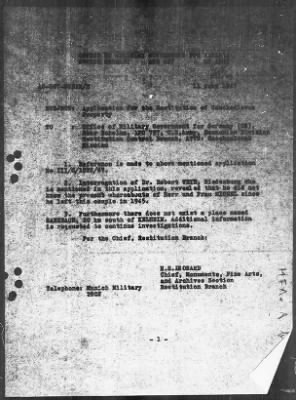 Thumbnail for Restitution Files of MFAA Section - Munich, Central Collecting Point > From: Folder 188, Claims–Czechoslovakia To: Folder 190, Claims–France