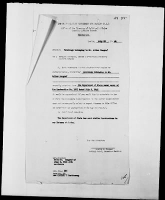 Thumbnail for Restitution Files of MFAA Section - Berlin, 1956 > Claims-Norway, Palestine, Poland, Rumania, Switzerland, USA