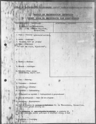 Thumbnail for Restitution Files of MFAA Section - Munich, Central Collecting Point > From: Folder 182, Claims–Belgium To: Folder 185, Claims–Belgium