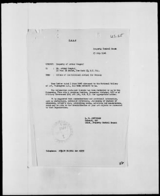 Thumbnail for Restitution Files of MFAA Section - Berlin, 1956 > Claims-Norway, Palestine, Poland, Rumania, Switzerland, USA