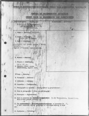 Thumbnail for Restitution Files of MFAA Section - Munich, Central Collecting Point > From: Folder 182, Claims–Belgium To: Folder 185, Claims–Belgium