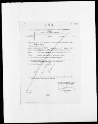 Thumbnail for Restitution Files of MFAA Section - Berlin, 1956 > Claims-France, F422-F193a