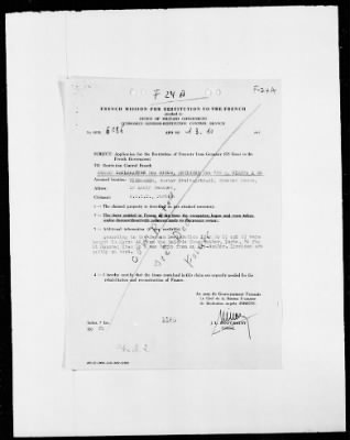 Thumbnail for Restitution Files of MFAA Section - Berlin, 1956 > Claims-France, F422-F193a