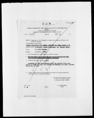 Thumbnail for Restitution Files of MFAA Section - Berlin, 1956 > Claims-France, F422-F193a