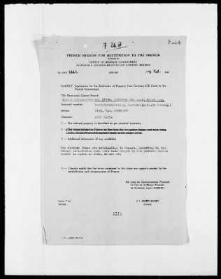 Thumbnail for Restitution Files of MFAA Section - Berlin, 1956 > Claims-France, F422-F193a