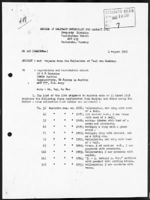 Thumbnail for Restitution Files of MFAA Section - Munich, Central Collecting Point > From: Folder 178, Claims–Austria To: Folder 180, Claims–Austria