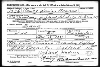 Henry William > Ammann, Henry William (1887)