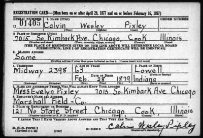 Thumbnail for Calvin Wesley > Pixley, Calvin Wesley (1879)