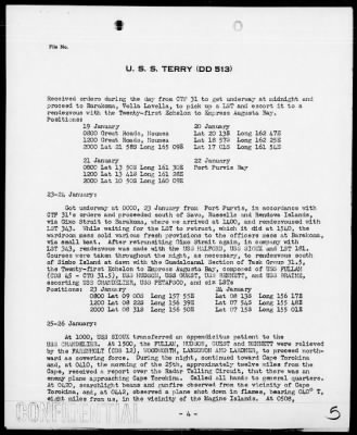 USS TERRY > War Diary, 1/1-31/44