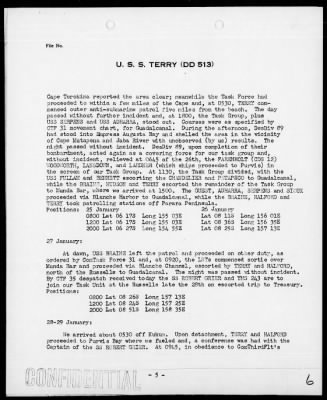 USS TERRY > War Diary, 1/1-31/44