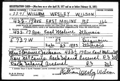 Thumbnail for William Wesley > Wilson, William Wesley (1883)