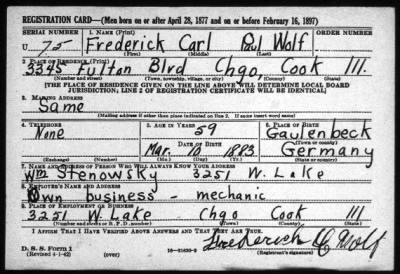 Thumbnail for Frederick Carl Paul > Wolf, Frederick Carl Paul (1883)