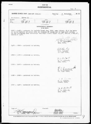 Thumbnail for USS DEMPSEY > War Diary, 11/1-30/43