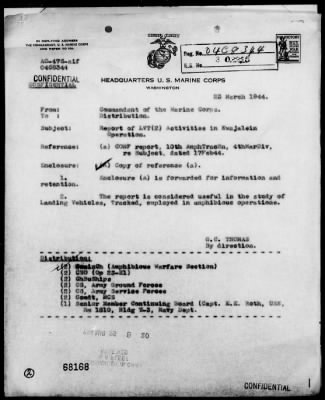 Thumbnail for COMMANDANT USMC > Rep of LVT(2) Activities in Kwajalein Operation