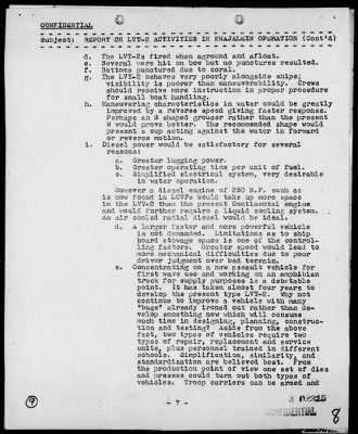 Thumbnail for COMMANDANT USMC > Rep of LVT(2) Activities in Kwajalein Operation