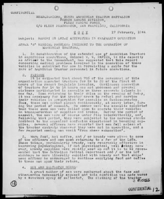 Thumbnail for COMMANDANT USMC > Rep of LVT(2) Activities in Kwajalein Operation