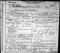 Thumbnail for James Whalen Death Certificate #30989 Butler Co, MO, USA 28 Oct 1926