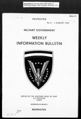 MFAA Field Reports > ETO Military Government - Weekly Information Bulletin #2, August 4, 1945 [AMG-161]