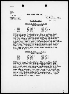 USS TULAGI > War Diary, 1/1/44 to 4/28/44