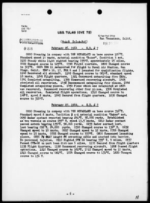 USS TULAGI > War Diary, 1/1/44 to 4/28/44