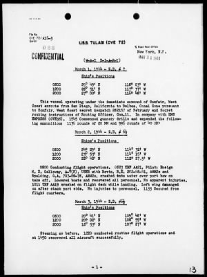 Thumbnail for USS TULAGI > War Diary, 1/1/44 to 4/28/44