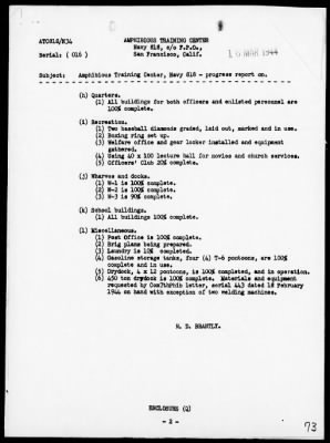 NATC STRINGER BAY, NEW GUINEA > War Diary, 11/1/43 to 3/31/44