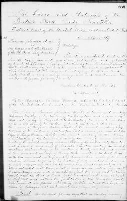 Thumbnail for 6 - Jan 1861-Nov 1862 > Thomas Johnson Et Al Vs The Cargo And Materials Of The Rv Bark Lady Franklin