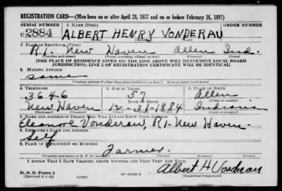 Albert Henry > Vonderau, Albert Henry (1884)