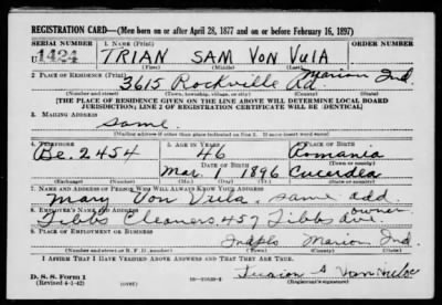 Trian Sam > Von Vuia, Trian Sam (1896)